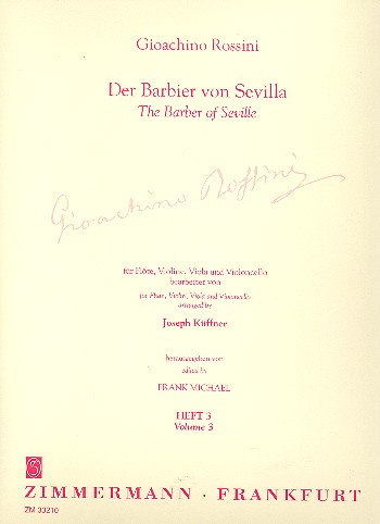 Der Barbier von Sevilla Band 3 fr Flte, Violine, Viola und Violoncello Partitur und Stimmen