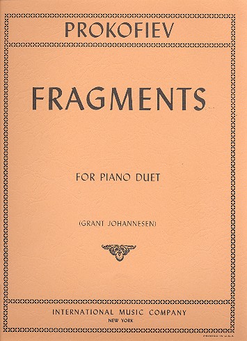 Fragments for one piano 4 hands, score