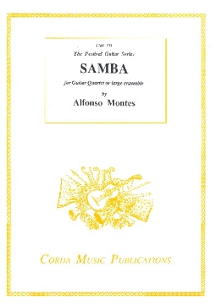 Samba  for guitar quartet or large ensemble score and parts