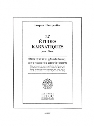 72 etudes karnatiques vol.3 (nos.13-18) pour piano