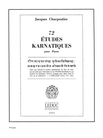 72 etudes karnatiques vol.4 (nos.19-24) pour piano