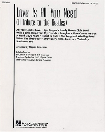 Love is all you need - a tribute to the Beatles for mixed chorus and instruments Instrumental Pack