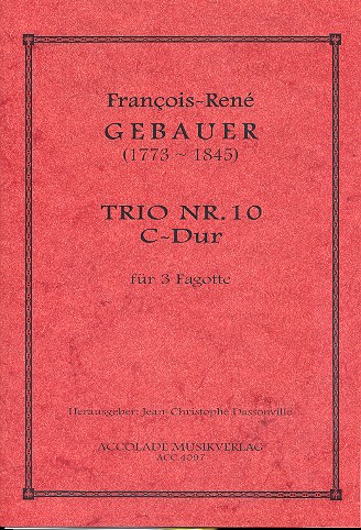 Trio C-Dur Nr.10 fr 3 Fagotte Partitur und Stimmen