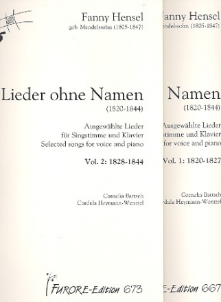 Lieder ohne Namen (1820-1844) Band 1 und Band 2 Ausgewhlte Lieder fr Singstimme und Klavier