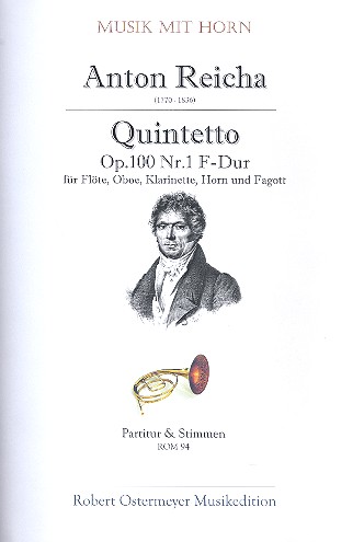 Quintett F-Dur op.100,1  fr Flte, Oboe, Klarinette, Horn und Fagott Partitur und Stimmen