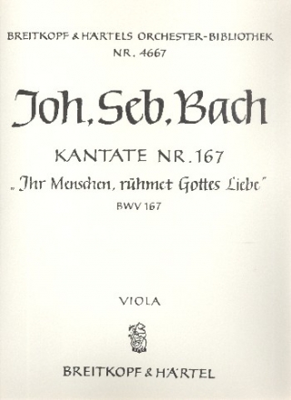 Ihr Menschen rhmet Gottes Liebe Kantate Nr.167 BWV167 Viola