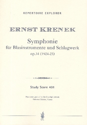 Sinfonie op.34 fr Blasinstrumente und Schlagwerk Studienpartitur