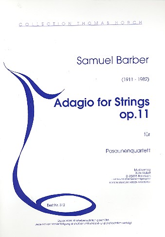 Adagio for strings op.11 fr 4 Posaunen Stimmen Collection Thomas Horch