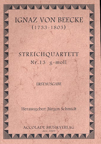 Streichquartett g-Moll Nr.13 Partitur und Stimmen