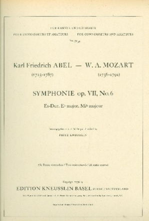 Symphonie Es-Dur op.7,6 fr Kammerorchester Partitur