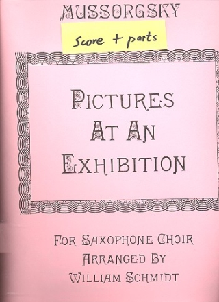 Pictures at an Exhibition for 9 saxophones (SAAATTBB BASS) score and parts