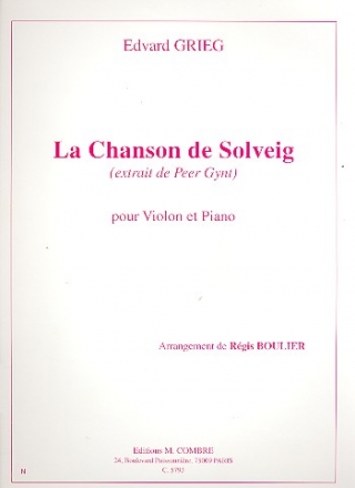 Chanson de Solveig pour violon et piano extrait de Peer Gynt