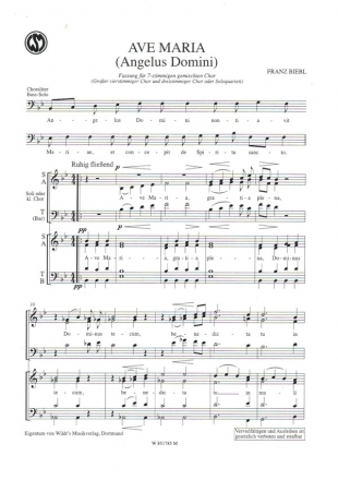 Ave Maria für gem Chor a cappella (7-stimmig) Partitur (la)