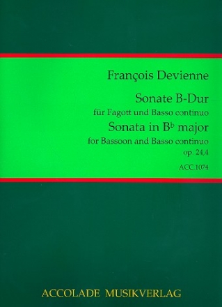 Sonate B-Dur op.24,4 fr Fagott und Bc