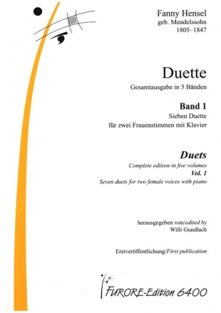 Duette Band 1-5 fr 2 Gesangsstimmen (z.T. mit Klavier) Gesamtausgabe in 5 Bnden