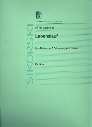 Lebenslauf fr 4 Metronome, 3 Schlagzeuger und Klavier Partitur (Verlagskopie)