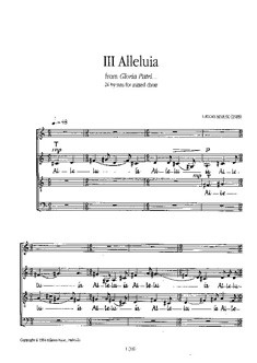 Alleluia from the cycle Gloria patri for mixed chorus a cappella score