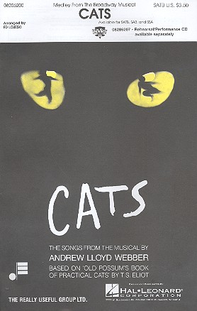 Cats-Medley for mixed chorus (SATB) and piano, electric guitar, electric bass and percussion,  score