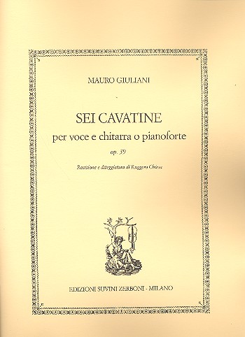 6 cavatine op.39 per voce e chitarra (pianoforte)