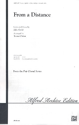 From a Distance for 3-part female chorus (SSA) and piano (opt. guitar, bass and drums), score