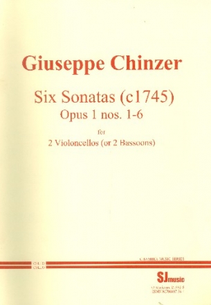 6 sonatas op.1  for 2 violoncellos (or 2 bassoons) score