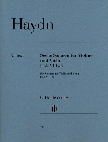 6 Sonaten Hob.VI:1-6 fr Violine und Viola Partitur und Stimmen (Neuausgabe 2014)