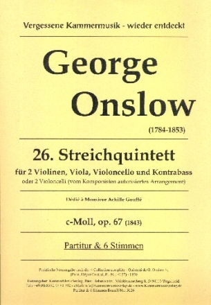 Quintett c-Moll Nr.26 op.67 fr 2 Violinen, Viola, Violoncello und Kontrabass (Vc) Partitur und 6 Stimmen