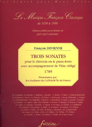 3 sonates pour le clavecin avec accopegnement de flte oblig