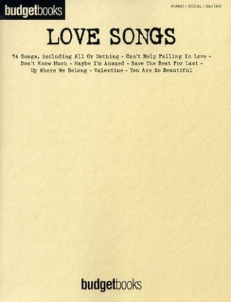 Budgetbooks Love Songs: for piano/voice/guitar