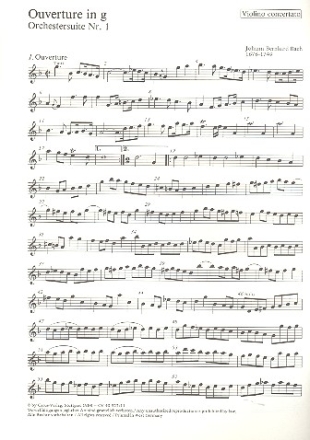 Ouverture g-Moll Orchestersuite Nr.1 fr Violine, Streicher und Bc Violine solo