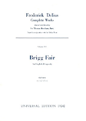 Brigg fair an English rhapsody for orchestra, Studienpartitur Beecham, Th., ed