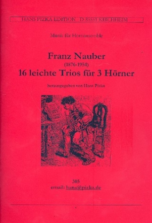 16 leichte Trios fr 3 Hrner Partitur und Stimmen