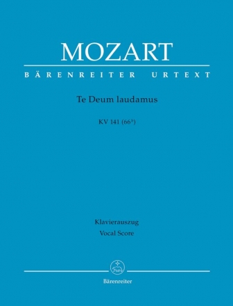 Te Deum laudamus KV141 fr Chor und Orchester Klavierauszug