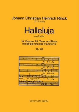 Halleluja op.63 fr Sopran, Alt, Tenor, Bass und Klavier, Partitur