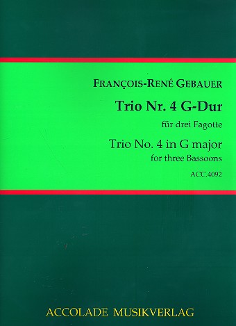 Trio G-Dur Nr.4 fr 3 Fagotte Partitur und Stimmen