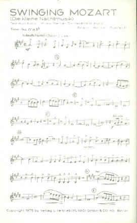 Swinging Mozart: fr Big-Band Ergnzungsstimmen Rnfeldt, Werner, Bearb.