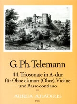Triosonate A-Dur Nr.44 TWV42:A14 fr Oboe d'amore (Oboe), Violine und Bc Stimmen