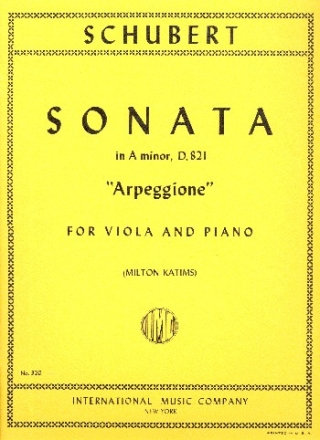 Sonata a minor D821 for arpeggione and piano for viola and piano