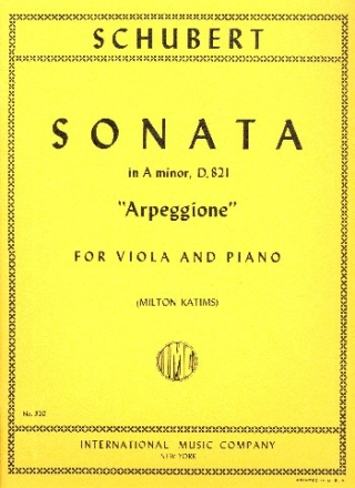 Sonata a minor D821 for arpeggione and piano for viola and piano