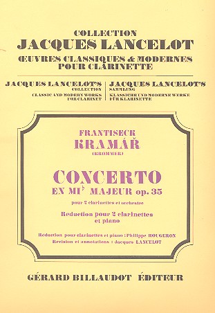 Concerto mi majeur op.35 pour 2 clarinettes et orchestre pour 2 clarinettes et piano