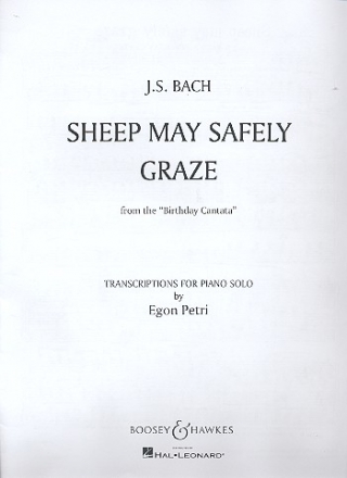 Sheep may safely graze for piano