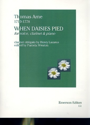 When daisies pied for voice, clarinet and piano Weston, P., ed