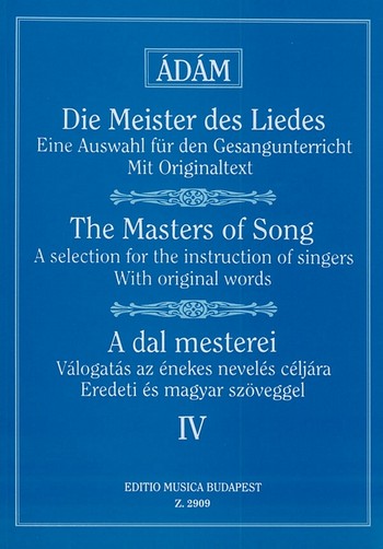 Die Meister des Liedes Band 4 fr hohe Singstimme und Klavier (orig, ung)