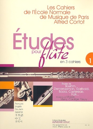 Etudes vol.1 pour flute Les cahiers de l'ecole normale de musique de Paris