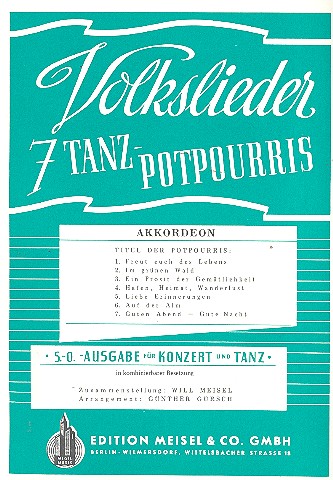 7 Volkslieder Tanzpotpourris: Akkordeon
