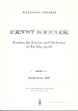 Konzert Fis-Dur op.18 fr Klavier und Orchester Studienpartitur