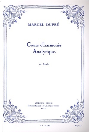 Cours d'harmonie analytique (deuxime anne)