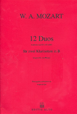 12 Duos nach KV487 (KV496a) . fr 2 Klarinetten in B Spielpartitur