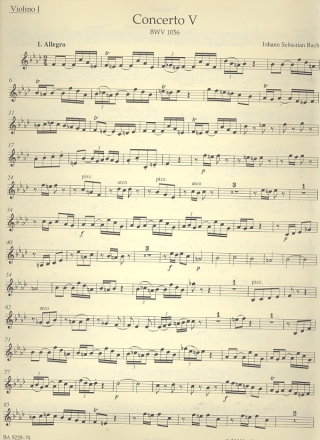 Konzert f-Moll BWV1056 fr Cembalo, Streicher und Bc Violine 1
