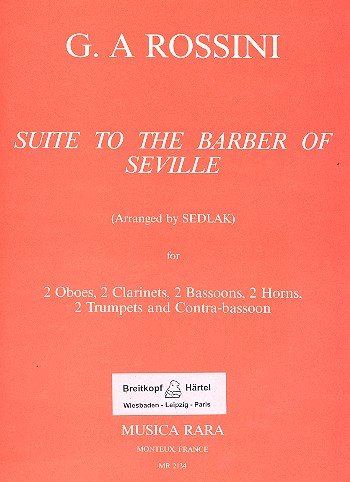 Suite zu Der Barbier von Sevilla fr 2 Oboen, 2 Klarinetten, 2 Fagotte, 2 Hrner, 2 Trompeten & Kontraf Partitur+Stimmen